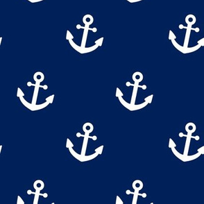 nautical anchor navy blue  