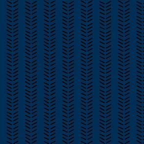 Mudcloth 3 Inverted & Vertical - Midnight Blue and Black