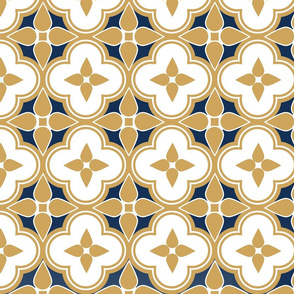 Dreams of Morocco - Gold/White on Navy