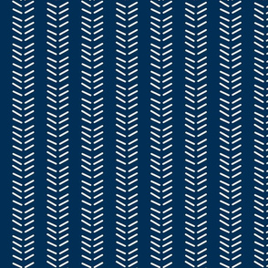 Mudcloth 3 Inverted & Vertical - Midnight Blue and Linen