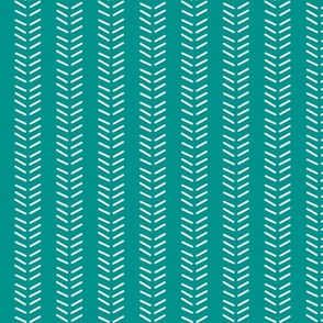 Mudcloth 3 Inverted & Vertical - Teal and Linen