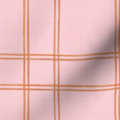Watercolor double plaid pink and orange