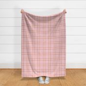 Watercolor double plaid pink and orange
