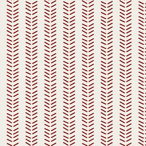 Mudcloth 3 Inverted & Vertical - Linen and Maroon