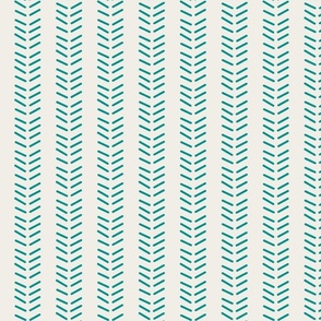 Mudcloth 3 Inverted & Vertical - Linen and Teal