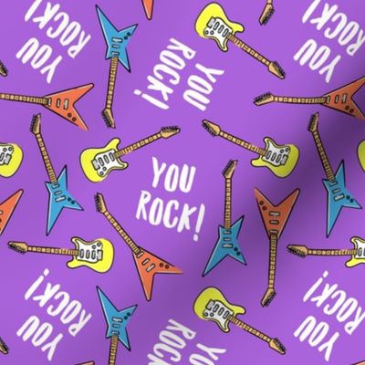 You Rock! - guitar valentines day - electric guitars on purple - LAD20