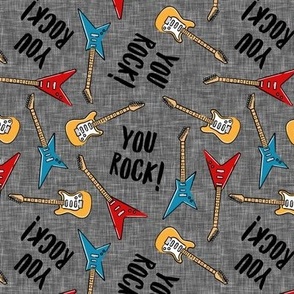 You Rock! - guitar valentines day - electric guitars on grey - LAD20