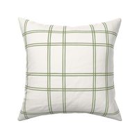 Watercolor double plaid olive on cream