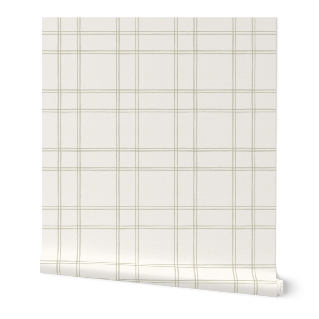 Watercolor double plaid putty on cream