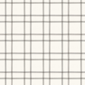 Watercolor double plaid chocolate on cream