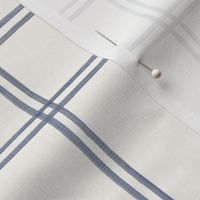 Watercolor double plaid soft navy on cream