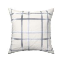 Watercolor double plaid soft navy on cream