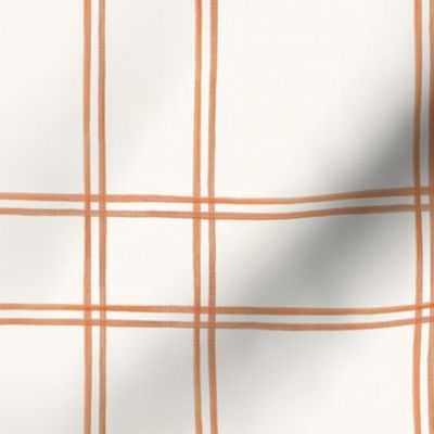 Watercolor double plaid pumpkin on cream