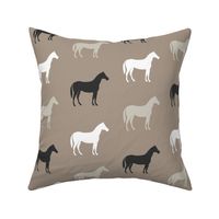 horses - multi colored neutrals - browns - LAD20
