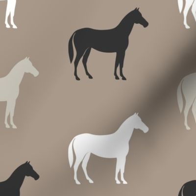 horses - multi colored neutrals - browns - LAD20