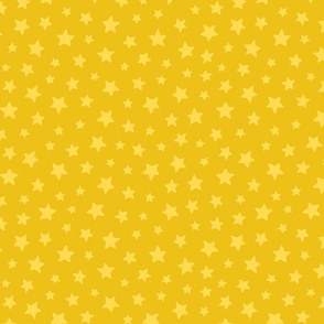 Yellow Stars, Yellow Tonal Print