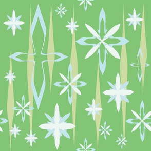 Mid-Century Snowflakes Lime