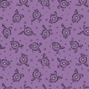 Little Purple Alien Polka Dot