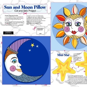 Sun and Moon pillow - cut and sew
