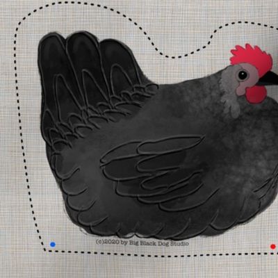 Ruby & Pearl Cut and Sew Hens by BigBlackDogStudio