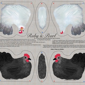 Ruby & Pearl Cut and Sew Hens by BigBlackDogStudio