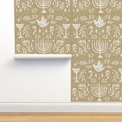 Hanukkah Gold for Holiday Decor, Fabric, Tea Towels, & Pillows