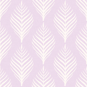 Linen Palm Frond in Cream on Lilac by michele_norris