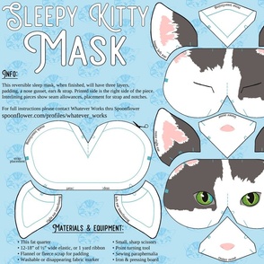 Sleepy Kitty Mask Cut Sew Project