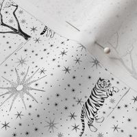 Small Star Safari with Tiger, Lion, and Cheetah on White