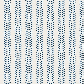 Mudcloth 3 Inverted & Vertical - Linen and Classic Blue