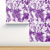 Purple White graphic floral abstract