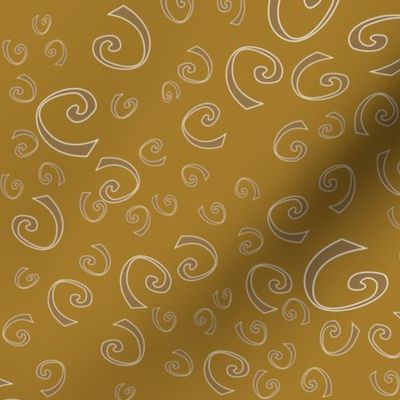 Gold swirles and half circles