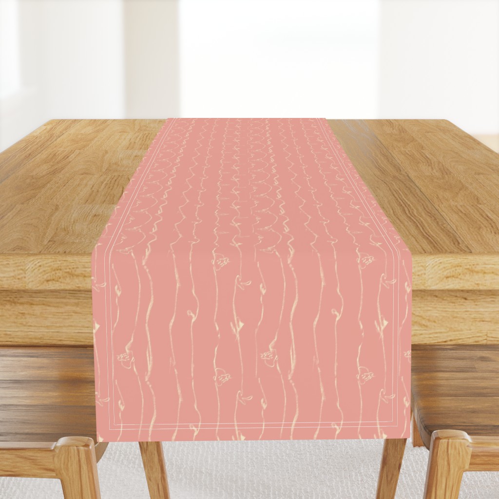  Ivory Vine Stripe Pastel Blush