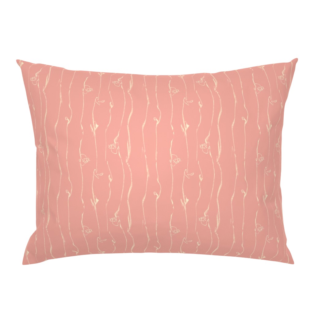  Ivory Vine Stripe Pastel Blush