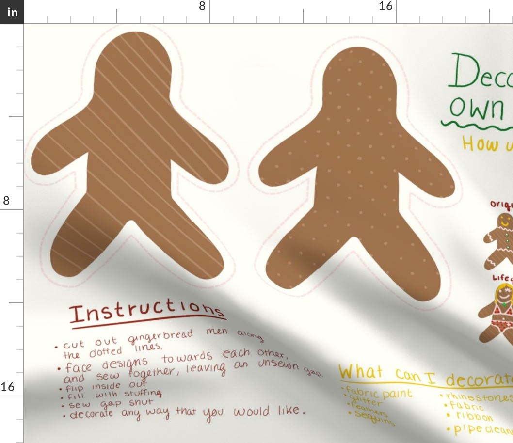 Decorate your own Gingerbread Man Pillow