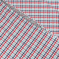 (micro scale) red, blue & light blue plaid - check - LAD20BS