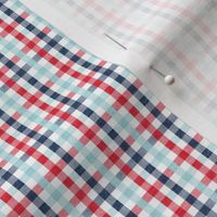 (micro scale) red, blue & light blue plaid - check - LAD20BS