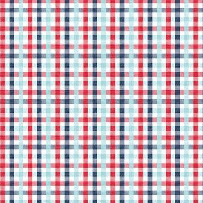 (micro scale) red, blue & light blue plaid - check - LAD20BS