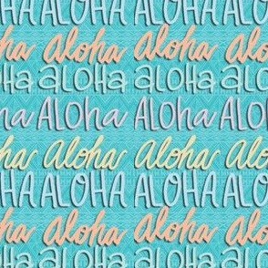 Aloha tribal turquoise and pastel words