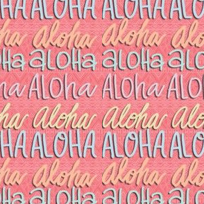 Aloha tribal coral and pastel words