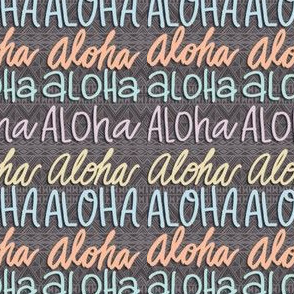 Aloha tribal gray and pastel words