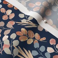 Autumn Grasses - Navy 6" repeat