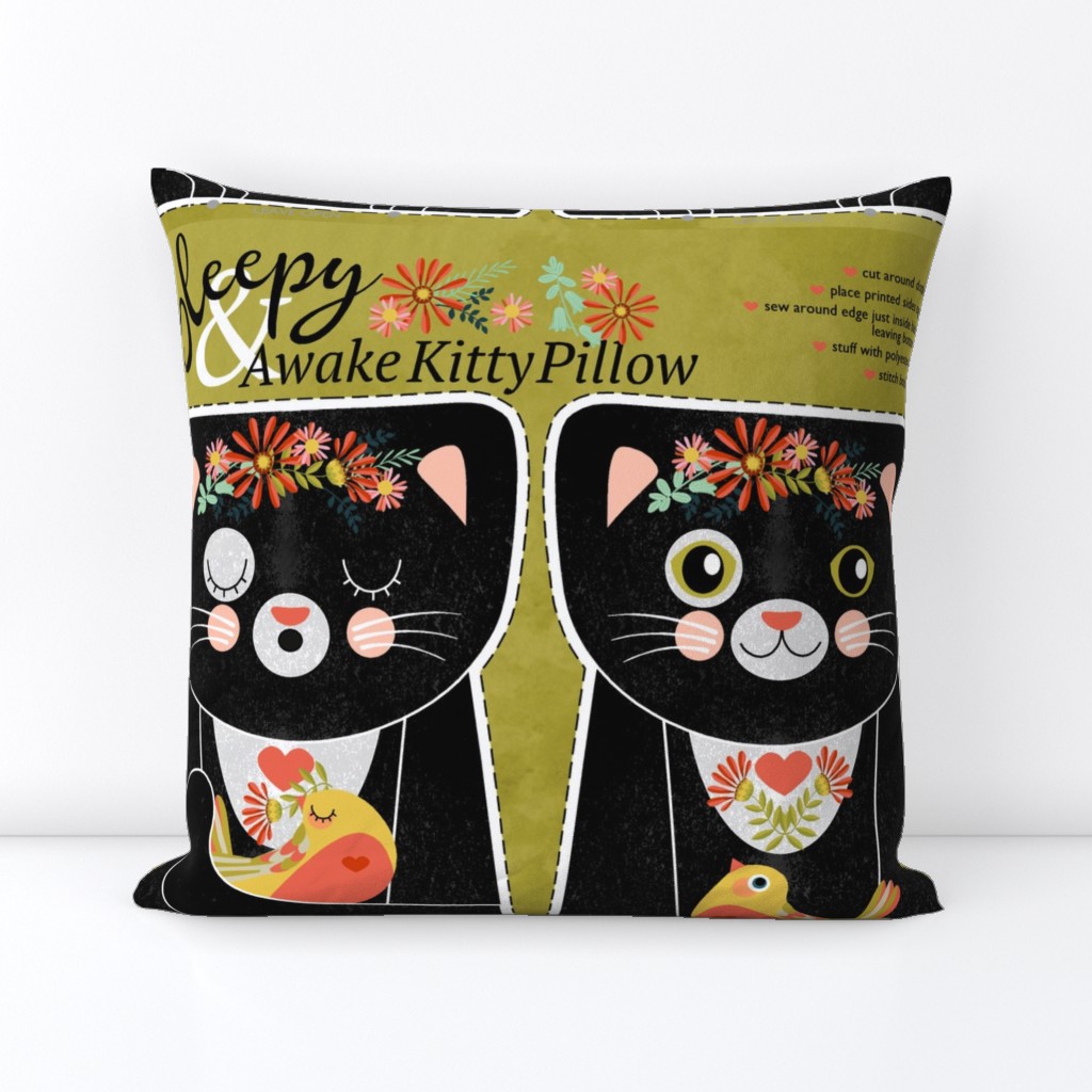 sleepy kitty pillow