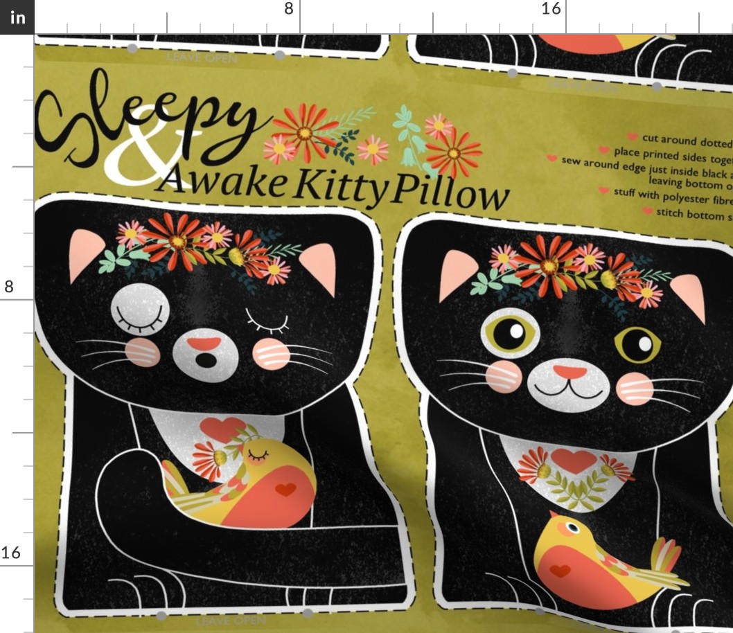 sleepy kitty pillow