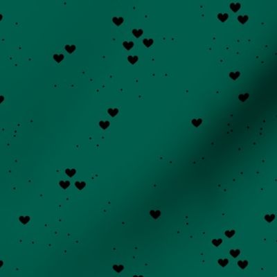 Christmas love minimal hearts and snow flakes spots design neutral forest green
