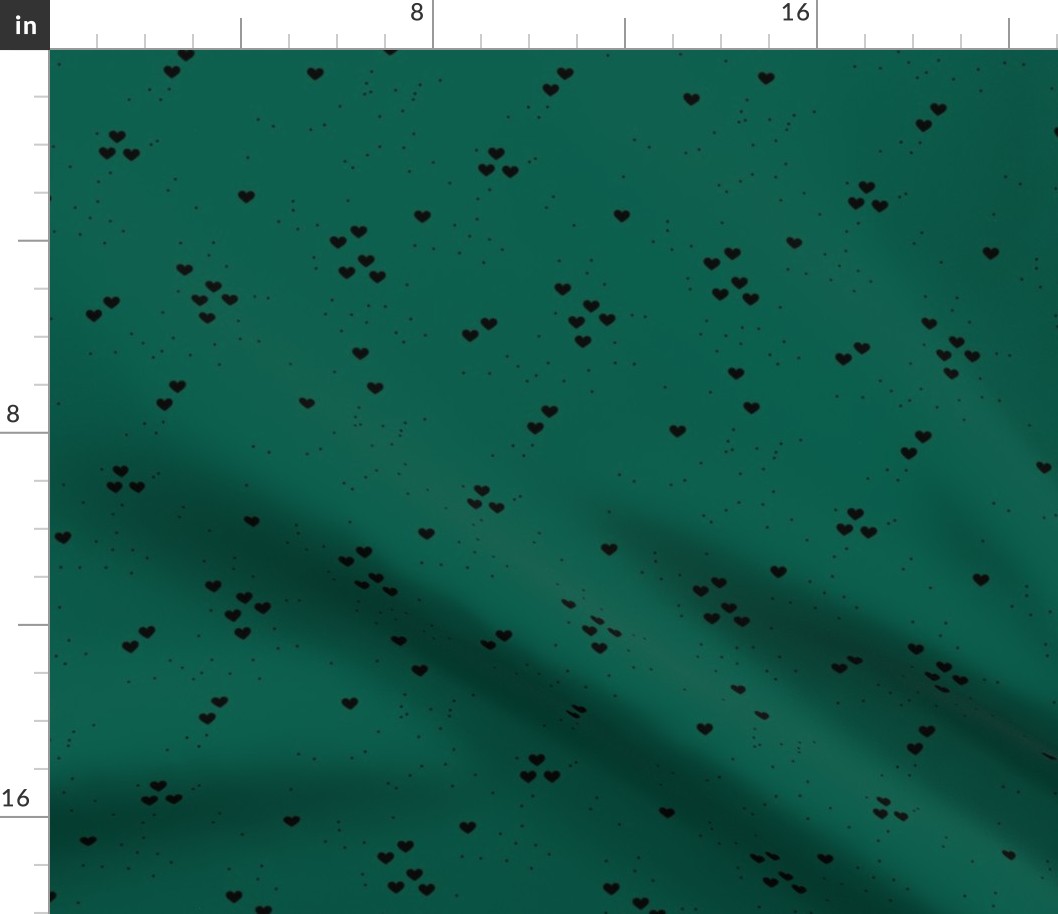 Christmas love minimal hearts and snow flakes spots design neutral forest green