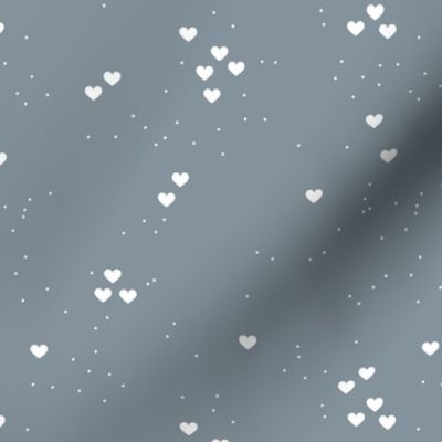 Christmas love minimal hearts and snow flakes spots design neutral cool gray