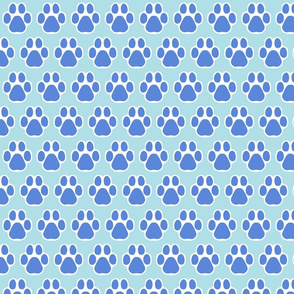 paw prints/blue/medium