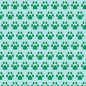 paw prints/green/medium