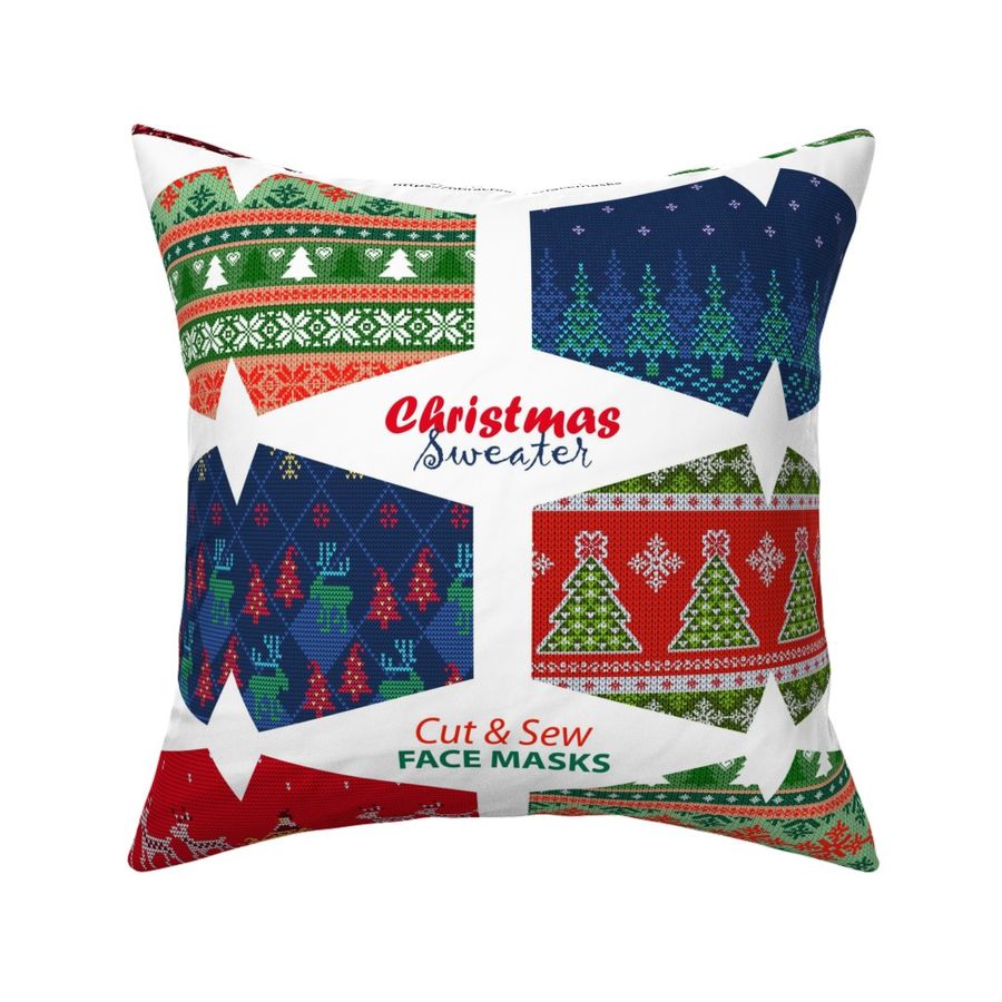 Ugly Christmas Sweater facemask cut out fabric panel